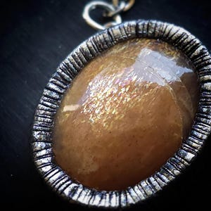 rainbow confetti meteor shower lattice sunstone orange high quality top silver texture small necklace pendant handmade crystal jewelry handcrafted woman owned sparkly sparkle girl delicate dainty gift for her gorgeous golden