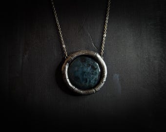 Moss Agate Branch Pendant - Handmade