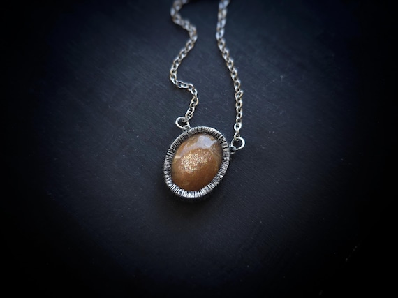 Rainbow Sunstone Pendant - Handmade Necklace