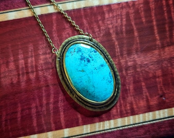 Chrysocolla Shattuckite Necklace - Handmade Pendant