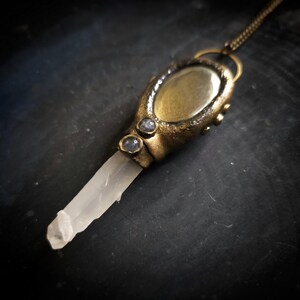 pyrite quartz point milky white rose quartz unique gold fool's gold witchy abundance money love amplification lovely
unusual gift for her gothic alt