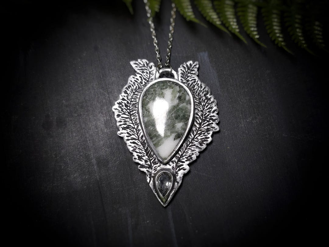Seraphite Seraphite in Quartz Evergreen Pendant - Handmade Necklace - Etsy