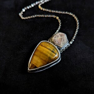 record keeper corundum ruby tiger eye tigers eye necklace pendant silver jewelry talisman grounding strength handmade