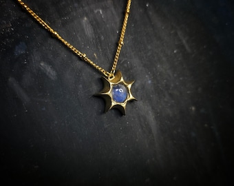 Moonstone Star Pendant - Handmade Celestial Necklace