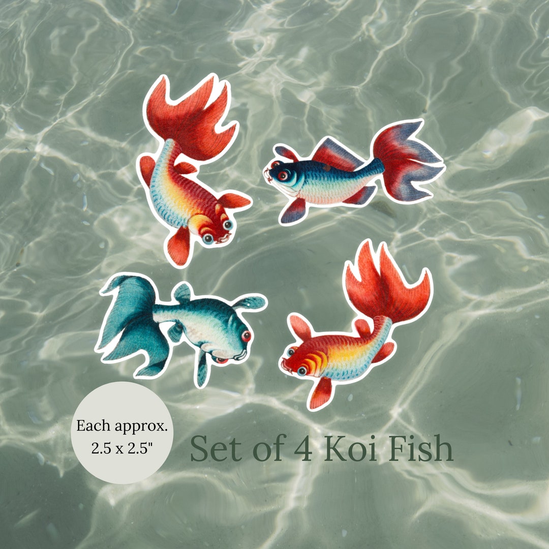 Koi Fish Sticker, Asian Fish Sticker, Catfish Sticker, Fish Sticker Set ...