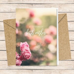 Birth Mother Card - Printed Card with Envelope / birth mother&#39;s day card print