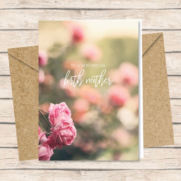 Birth Mother Card - Printed Card with Envelope / birth mother's day card print