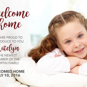 Anuncio de adopción - Bienvenido a casa / Foto digital personalizada de 5x7 para la finalización de la adopción