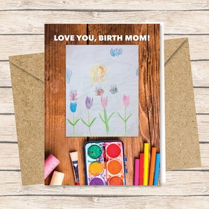 Tarjeta de madre biológica - Descarga instantánea / Love You Birth Mom / tarjeta de madre biológica imprimible