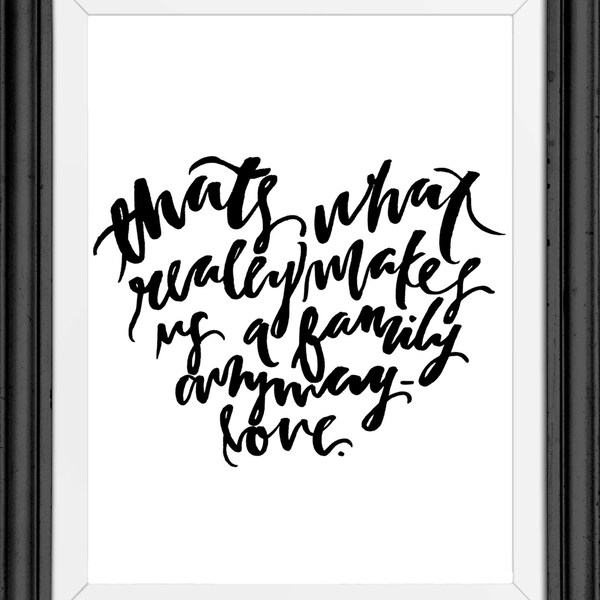What Really Makes A Family - Hand Lettering Print