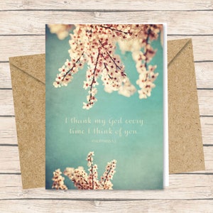 Birth Mother Card - Printed Card with Envelope / Philippians 1:3 birth mom card print