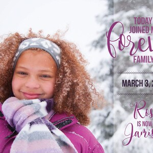 Anuncio de adopción: hoy me uní a My Forever Family / Foto digital personalizada de 5x7 para la finalización de la adopción