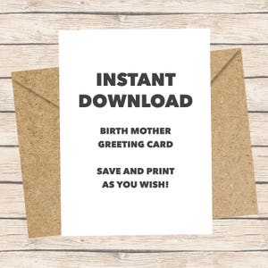 Birth Mother Card Instant Download / Philippians 1:3 birth mom card printable image 3