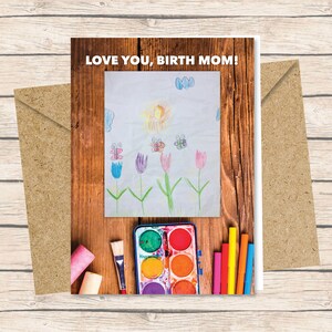 Birth Mother Card - Printed Card with Envelope / Love You Birth Mom coffee birth mom card print