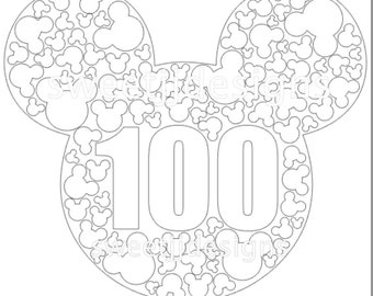 100 days of school mouse head shirt file,100 mickey SVG,JPG,Cricut, Design Space, Silhouette, diy cutting file, easy shirts, easy file