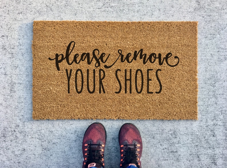 Please remove your shoes door mat home doormat no Etsy