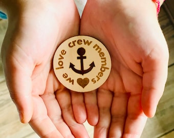 Cruise crew member appreciation tokens, cruise steward thank you gift, crew member thank you, we love crew members, fish extender, laser cut