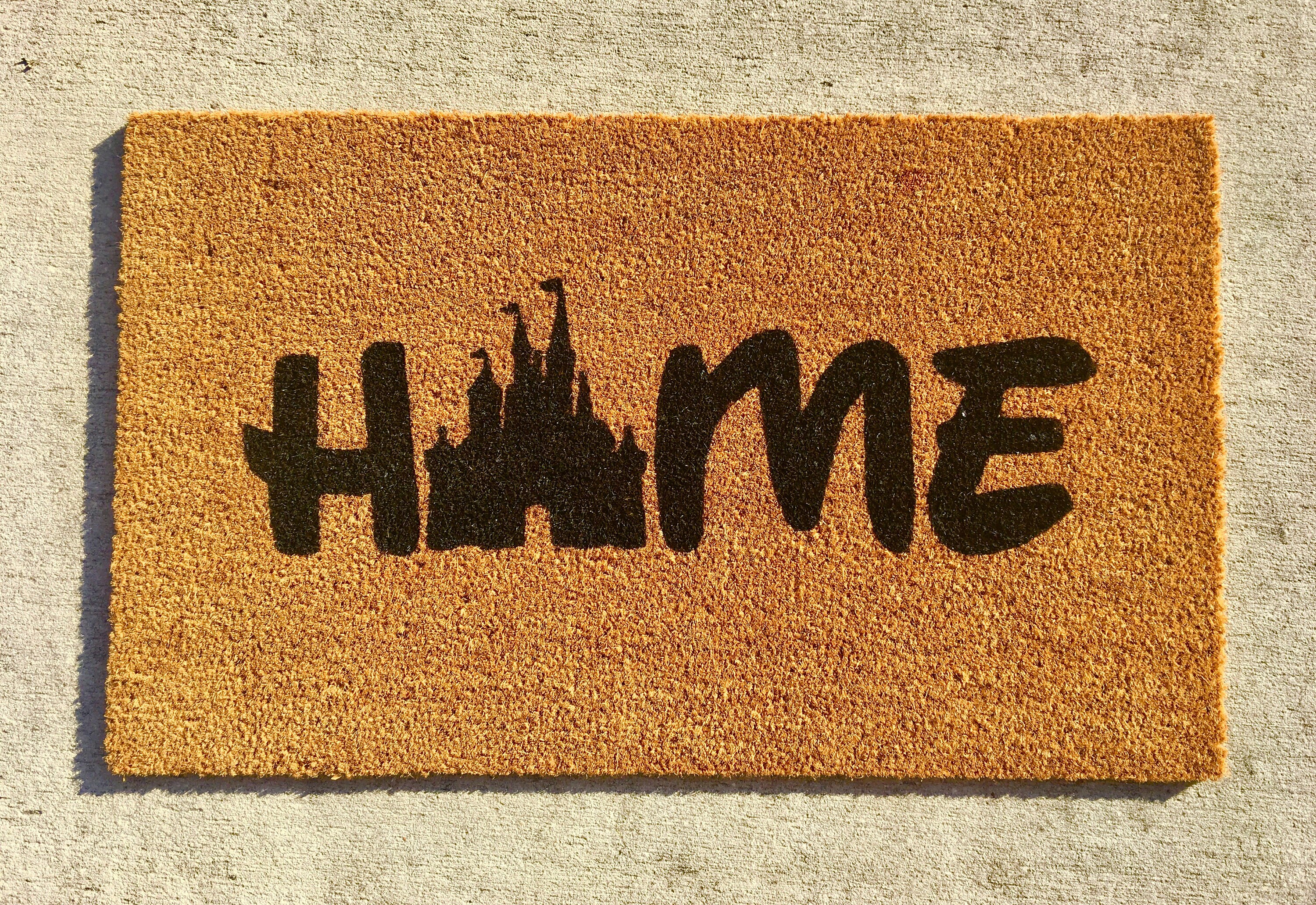 Disney castle home doormat castle door mat Disney door mat Etsy
