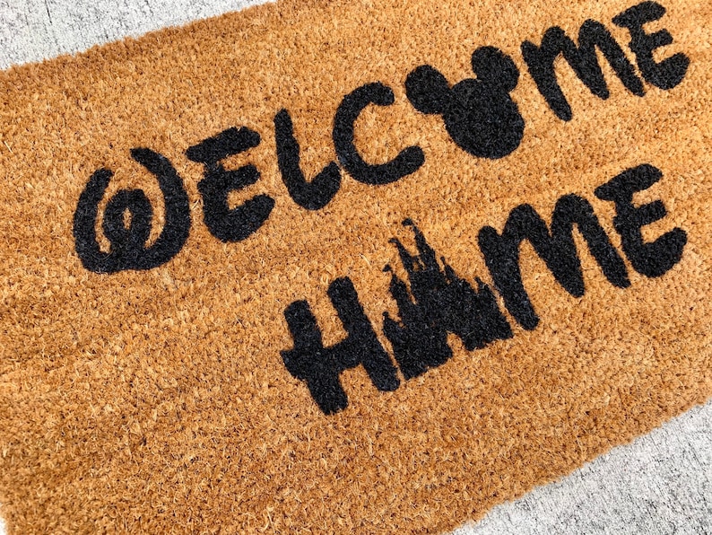 Disney door mat Home Mat DVC door mat mickey castle Etsy