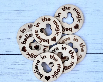 WDW cast member appreciation tokens, CM thank you gift, cast member thank you, believe in the magic, mouse world gift, DVC, laser cut gift