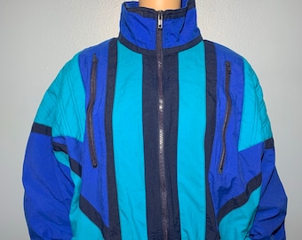 Vintage 90's Speedo® Blue and White Zip-up Windbreaker Jacket - Etsy