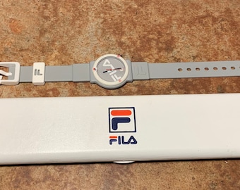 Vintage 1980s-1990s FILA Gray and White Water Resistant Swiss Made