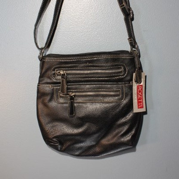 Vintage 1990s Rosetti Organize Your Life Black Shoulder Bag Purse Like New with Tags