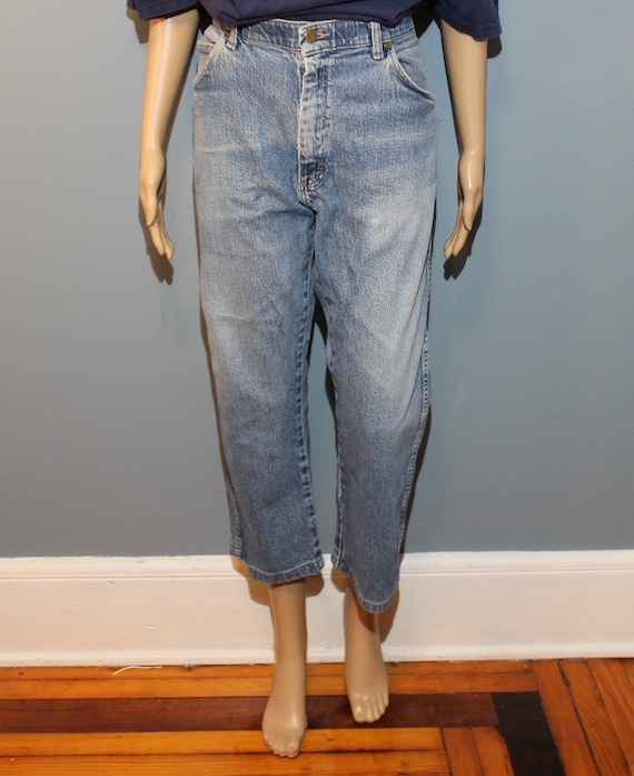 Vintage 1980s Wrangler Light Wash Denim Blue Jean… - image 1