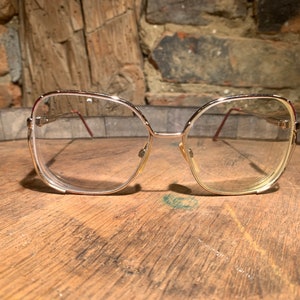 Vintage 1970s Safado Elasra Silver and Pink Prescription Eyeglasses