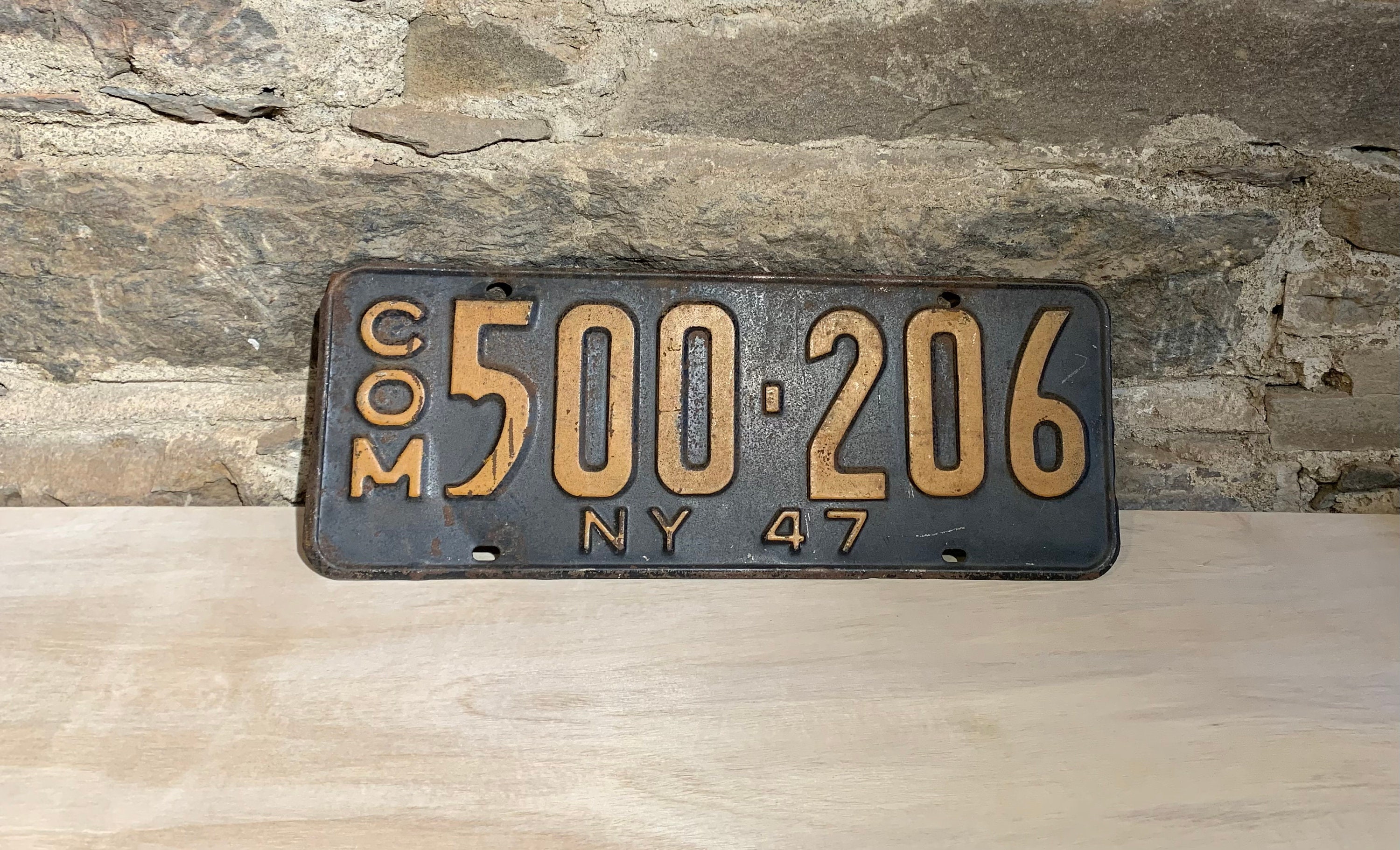 ヴィンテージ 1940 年代 本物 商用 ニューヨーク ナンバープレート NY 