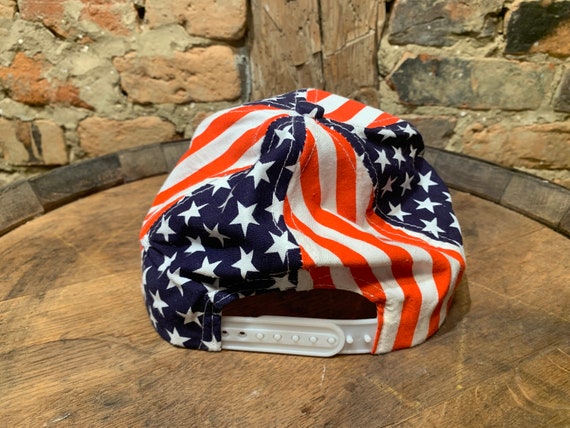 Vintage 1980s-1990s American Flag Snapback Hat - image 5