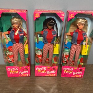 マテル社製 1997 年 コカコーラ ピクニック バービー 3 体セット 新品箱入り