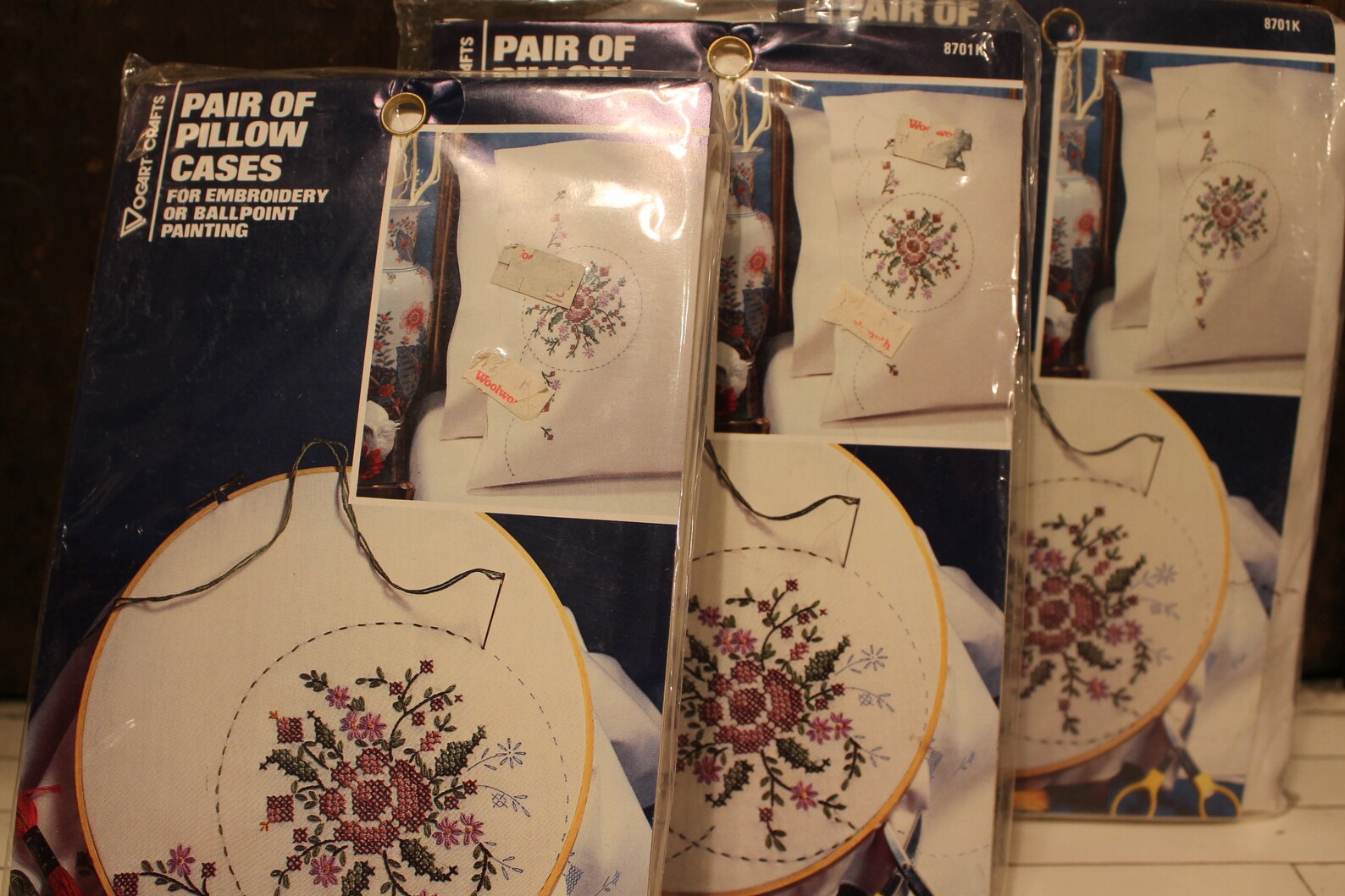 Vintage Vogart Crafts Patterned Floral Pillowcases for Etsy