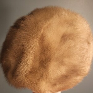 Vintage 1960s Gwenn Pennington Light Tone Mink Fur Hat USA Union Made Winter Russian Hat image 3