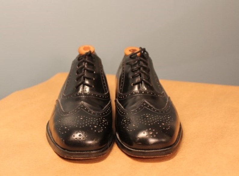 Vintage Dexter Black Leather Wingtip Oxford Shoes Men/'s Size 8.5