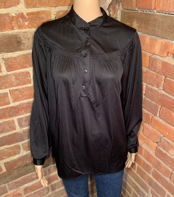 Vintage 1970s Black Polyester Long Sleeve  Band C… - image 6