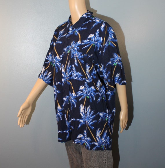 Vintage 1980s-1990s Puritan Blue Tropical Palm Tr… - image 7