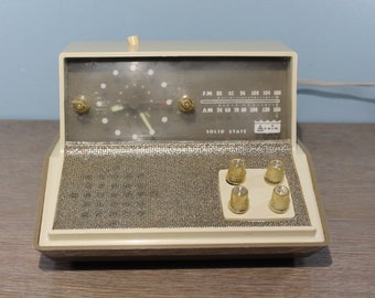 Rare Vintage Mid-Century Modern Arvin Solid State Analog Alarm Clock Radio