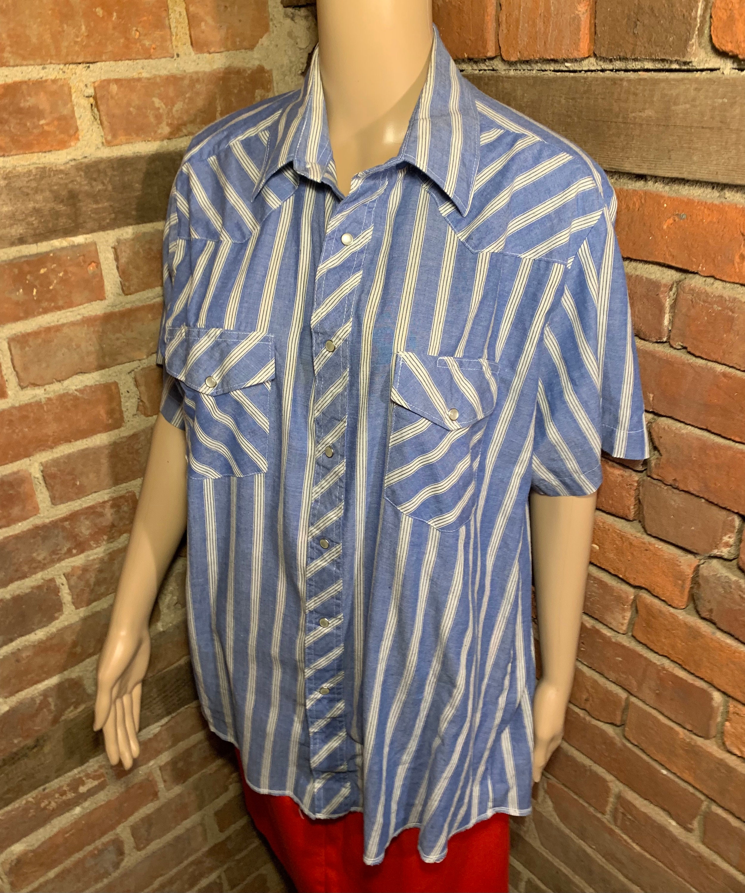 Vintage 1980s-1990s Wrangler Western Shirts Adult Large Blue - Etsy