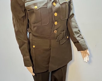 1940年代ヴィンテージ グリーンウール製 陸軍将校用制服ジャケットとズボン
