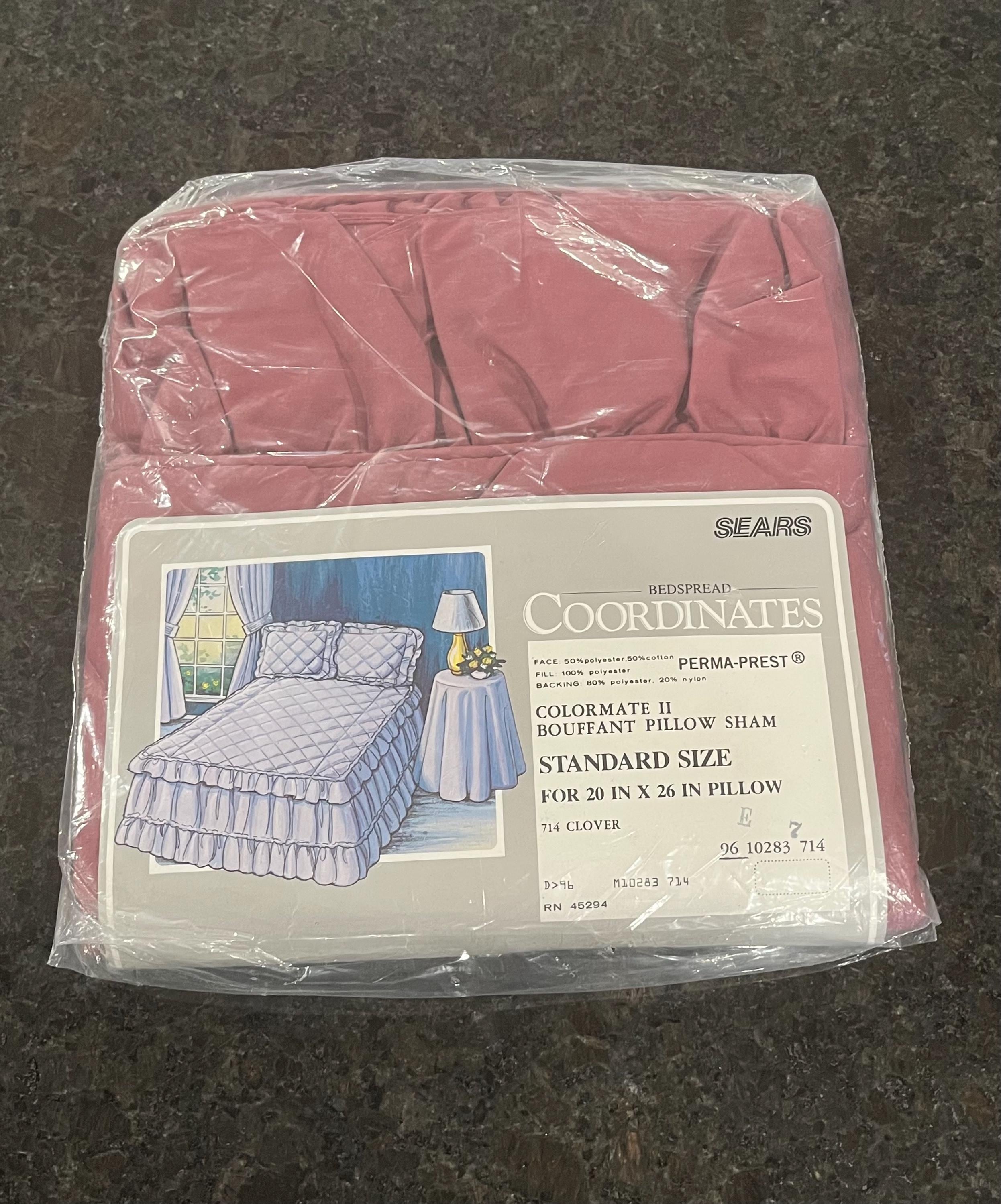 Vintage Sears Coordinates Pink Colormate II Bouffant Pillow Sham