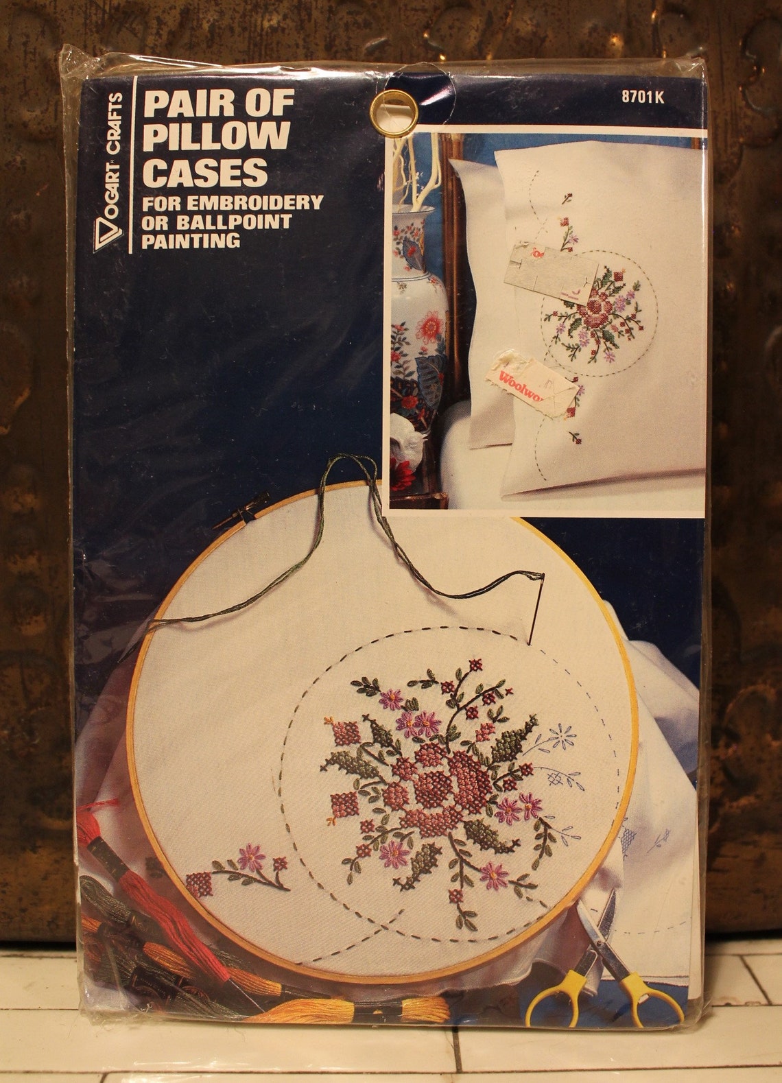 Vintage Vogart Crafts Patterned Floral Pillowcases for Etsy