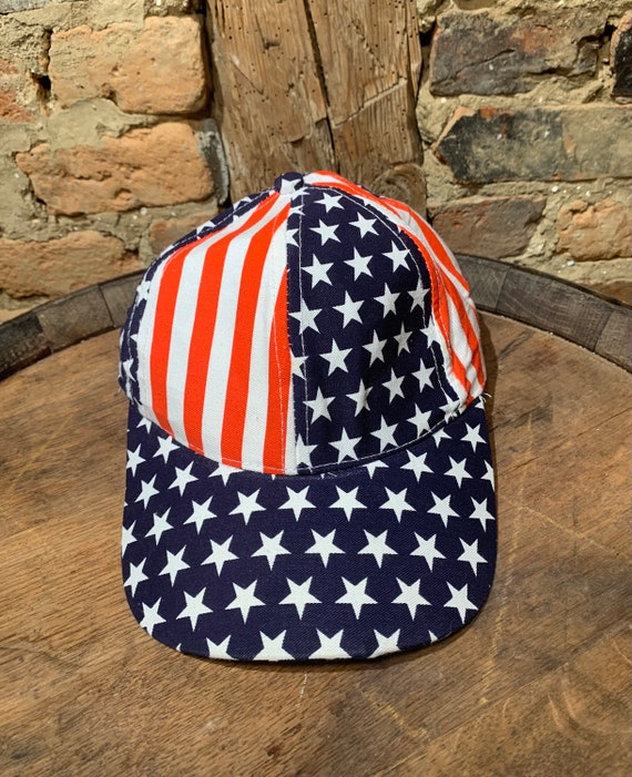 Vintage 1980s-1990s American Flag Snapback Hat - image 8