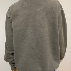 Vintage 1980-1990-talets United We Stand broderad amerikansk flagga blekt svart pullover rund halströja bild 4