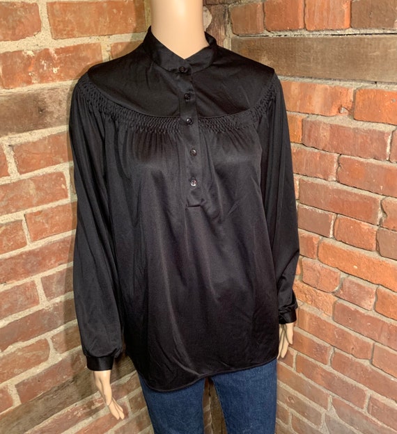 Vintage 1970s Black Polyester Long Sleeve  Band C… - image 8