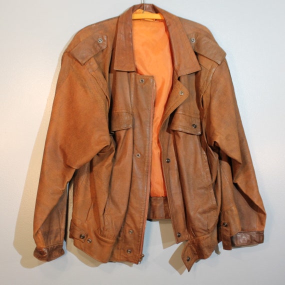 Vintage 1960s-1970s Western Genuine Leather Brown… - image 4