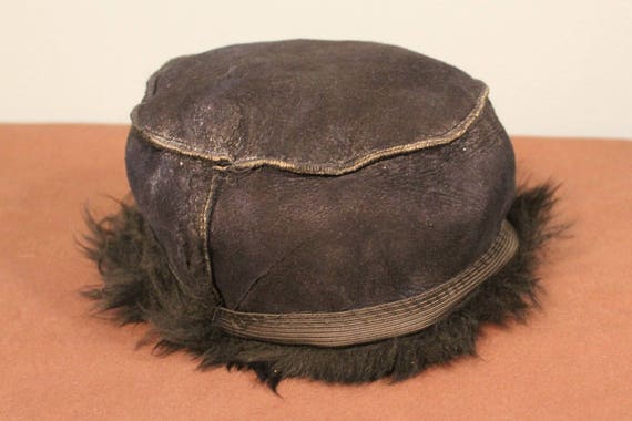 Accessoires Hoeden & petten Wintermutsen Bontmutsen Vintage jaren 1930 handgemaakte zwarte bont Russische stijl trapper hoed 