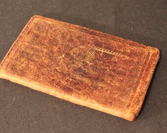 Vintage Mid Century AAA Distressed Brown Leather Bi-Fold Wallet ID Holder Picture wallet