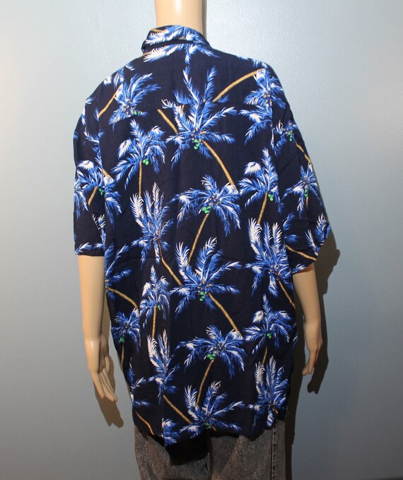 Vintage 1980s-1990s Puritan Blue Tropical Palm Tr… - image 10