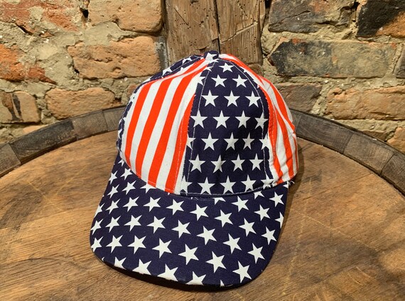 Vintage 1980s-1990s American Flag Snapback Hat - image 3